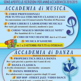 Iscrizioni Accademia di Musica e Danza 2018-2019 