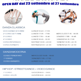 Calendario Open Day Accademia di Danza