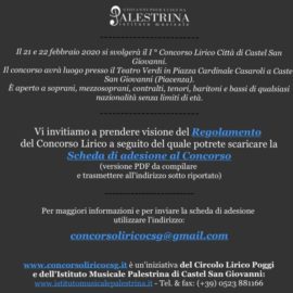 I° Concorso lirico Città di Castel San Giovanni