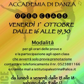 CALENDARIO OPEN CLASS ACCADEMIA DI DANZA