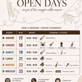 CALENDARIO OPEN DAY 2026-2027 ACCADEMIA DI MUSICA CALENDARIO OPEN DAY 2026-2027 ACCADEMIA DI MUSICA